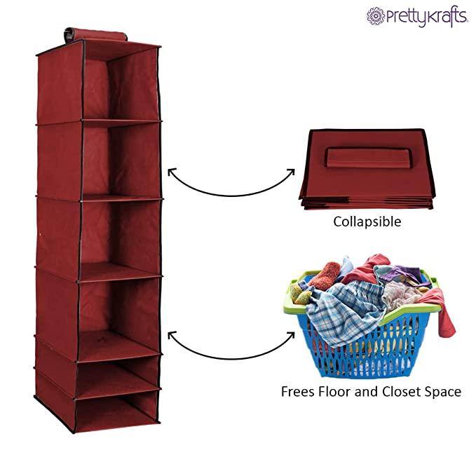 6 Shelves Foldable Wardrobe Organizer