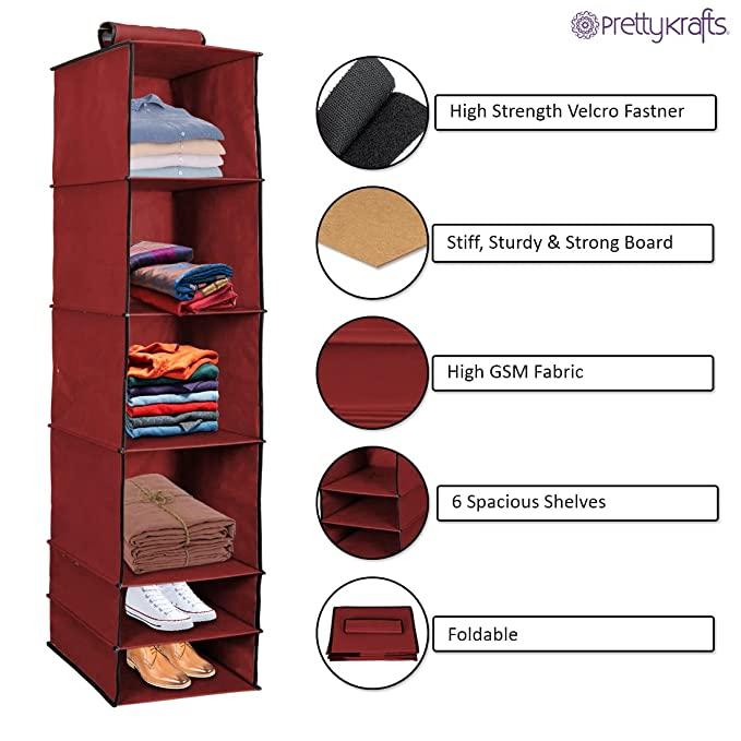 6 Shelves Foldable Wardrobe Organizer