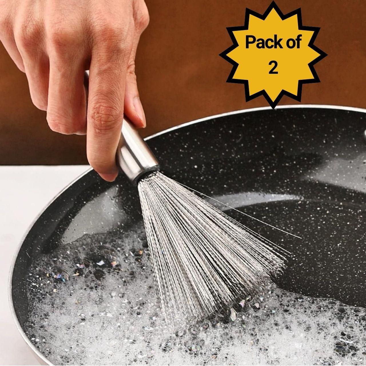 Steel Scrubbers for Dishes - Goodbye Stains (Pack of 2)